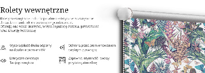 Rolgordijn voor het raam Vlinders op bloemen