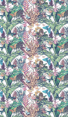 Rolgordijn voor het raam Vlinders op bloemen