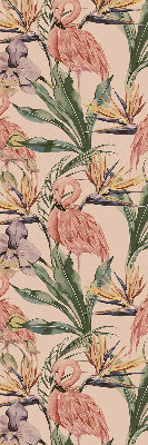 Rolgordijn verduisterend Flamingo's en bloemen