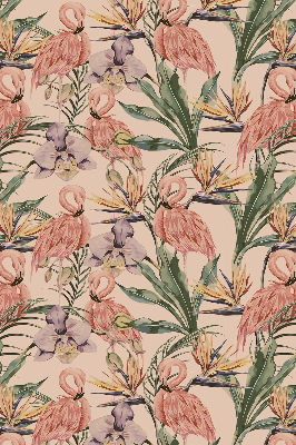 Rolgordijn verduisterend Flamingo's en bloemen