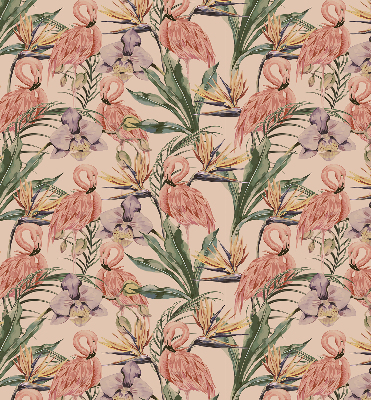 Rolgordijn verduisterend Flamingo's en bloemen