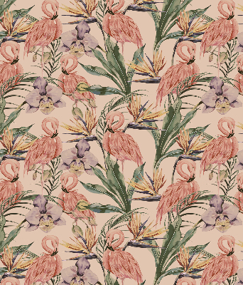 Rolgordijn verduisterend Flamingo's en bloemen