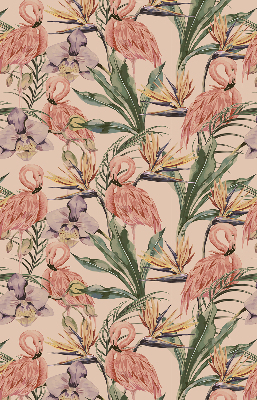 Rolgordijn verduisterend Flamingo's en bloemen