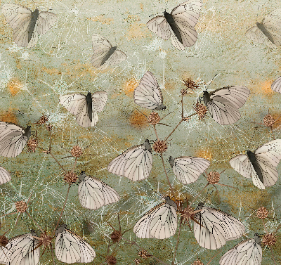 Rolgordijn voor het raam Vlinders in de weide