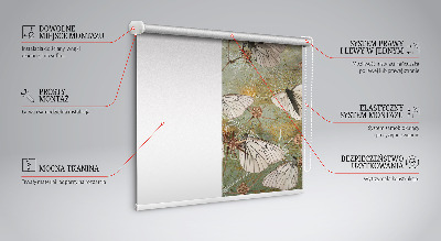 Rolgordijn voor het raam Vlinders in de weide