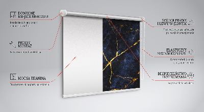 Rolgordijn voor het raam Marineblauw marmer