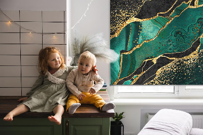 Rolgordijn verduisterend Groen marmer