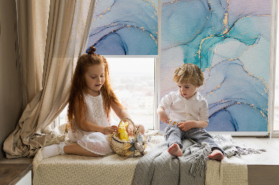 Rolgordijn voor het raam Blauwe marmer