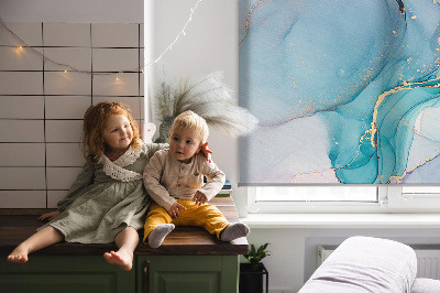 Rolgordijn voor het raam Blauwe marmer