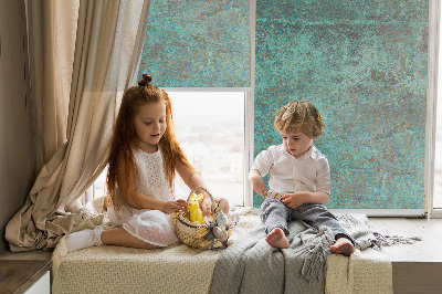 Rolgordijn voor het raam Groen plaatwerk