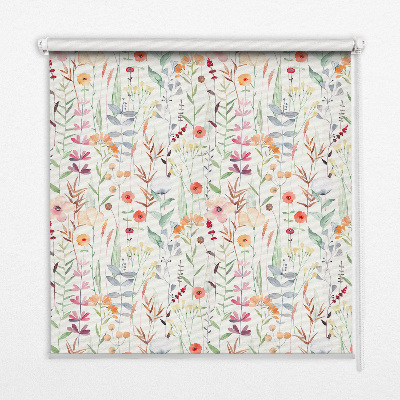 Rolgordijn voor het raam Kleurrijke bloemen