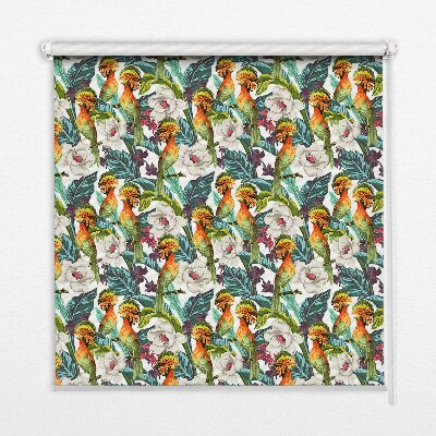 Rolgordijn verduisterend Vogels en bloemen
