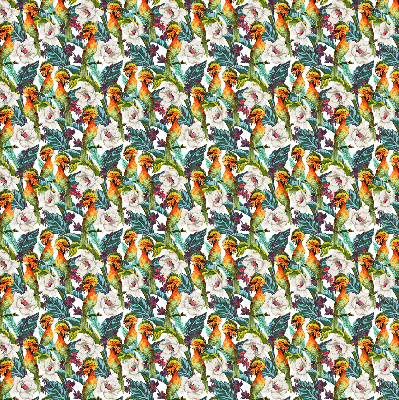 Rolgordijn verduisterend Vogels en bloemen