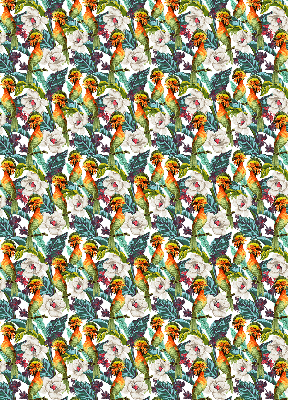 Rolgordijn verduisterend Vogels en bloemen