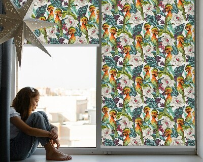 Rolgordijn verduisterend Vogels en bloemen