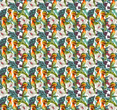 Rolgordijn verduisterend Vogels en bloemen