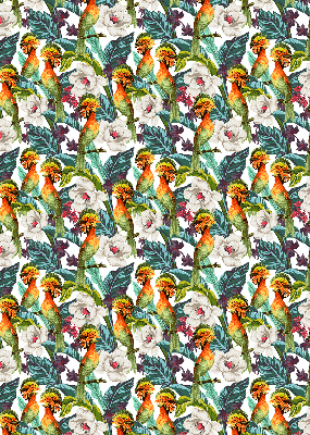 Rolgordijn verduisterend Vogels en bloemen