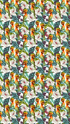 Rolgordijn verduisterend Vogels en bloemen