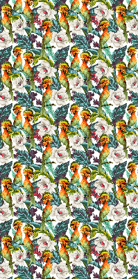 Rolgordijn verduisterend Vogels en bloemen