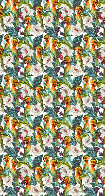 Rolgordijn verduisterend Vogels en bloemen