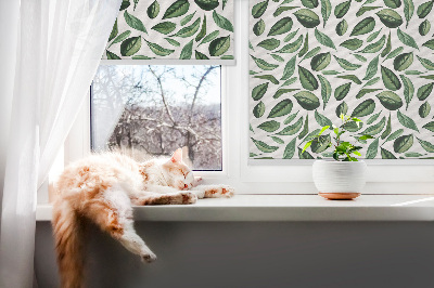 Rolgordijn voor het raam Bladeren vallen van bomen