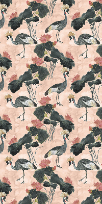 Rolgordijn verduisterend Reiger op een roze achtergrond