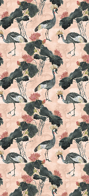 Rolgordijn verduisterend Reiger op een roze achtergrond