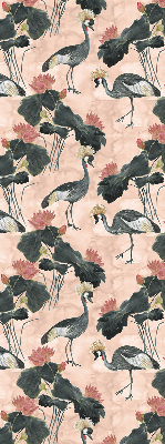 Rolgordijn verduisterend Reiger op een roze achtergrond