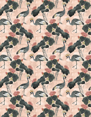 Rolgordijn verduisterend Reiger op een roze achtergrond