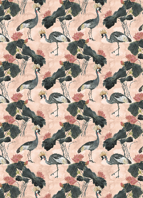 Rolgordijn verduisterend Reiger op een roze achtergrond