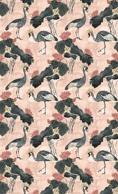 Rolgordijn verduisterend Reiger op een roze achtergrond