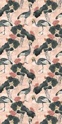 Rolgordijn verduisterend Reiger op een roze achtergrond