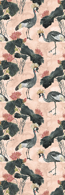 Rolgordijn verduisterend Reiger op een roze achtergrond