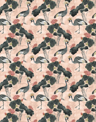 Rolgordijn verduisterend Reiger op een roze achtergrond