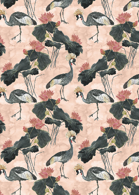 Rolgordijn verduisterend Reiger op een roze achtergrond