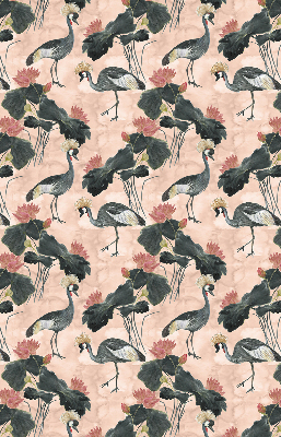 Rolgordijn verduisterend Reiger op een roze achtergrond