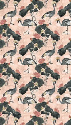 Rolgordijn verduisterend Reiger op een roze achtergrond