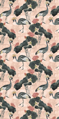 Rolgordijn verduisterend Reiger op een roze achtergrond