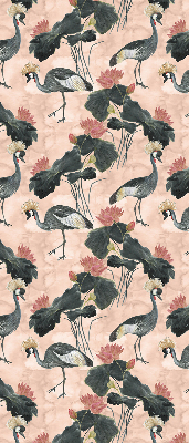 Rolgordijn verduisterend Reiger op een roze achtergrond