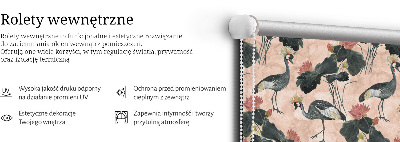 Rolgordijn verduisterend Reiger op een roze achtergrond