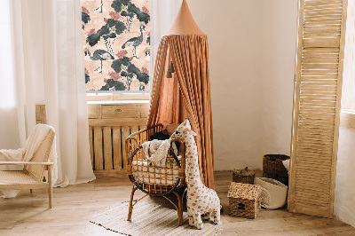 Rolgordijn verduisterend Reiger op een roze achtergrond