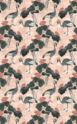 Rolgordijn verduisterend Reiger op een roze achtergrond