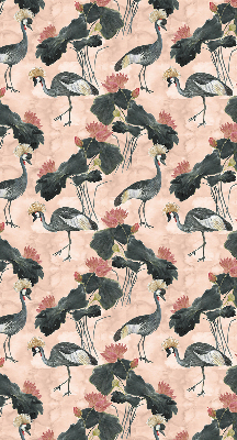 Rolgordijn verduisterend Reiger op een roze achtergrond