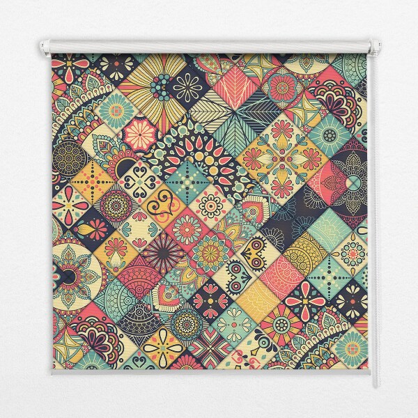 Rolgordijn voor het raam Kleurrijke tegels