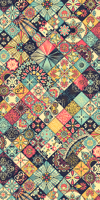 Rolgordijn voor het raam Kleurrijke tegels