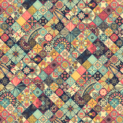 Rolgordijn voor het raam Kleurrijke tegels