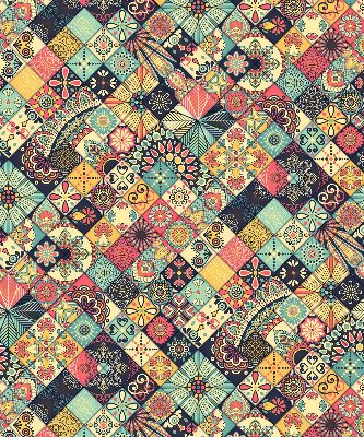 Rolgordijn voor het raam Kleurrijke tegels