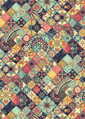 Rolgordijn voor het raam Kleurrijke tegels