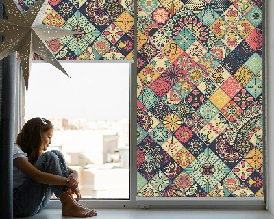 Rolgordijn voor het raam Kleurrijke tegels