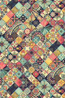 Rolgordijn voor het raam Kleurrijke tegels